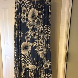 Floral blue maxi skirt. NWOT